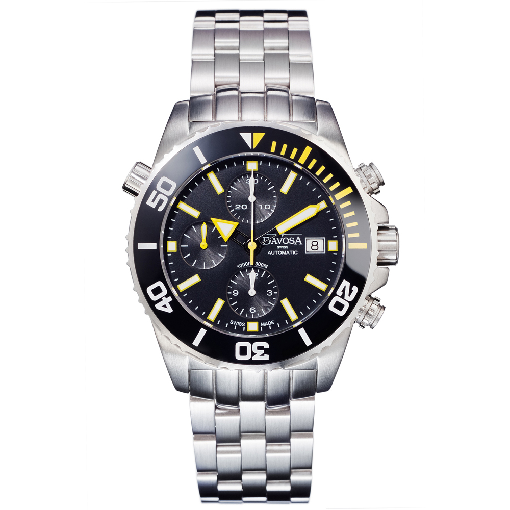 DAVOSA Argonautic 300M潛水陶瓷外圈鋼帶計時腕錶/42mm