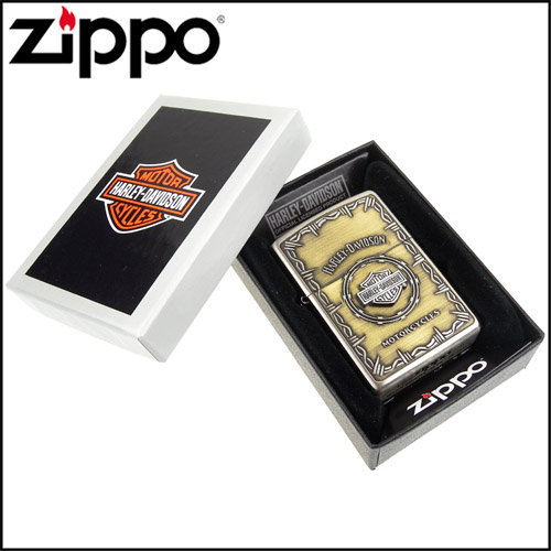 ZIPPO 日系~Harley-Davidson-哈雷-蝕刻立體金屬貼飾打火機