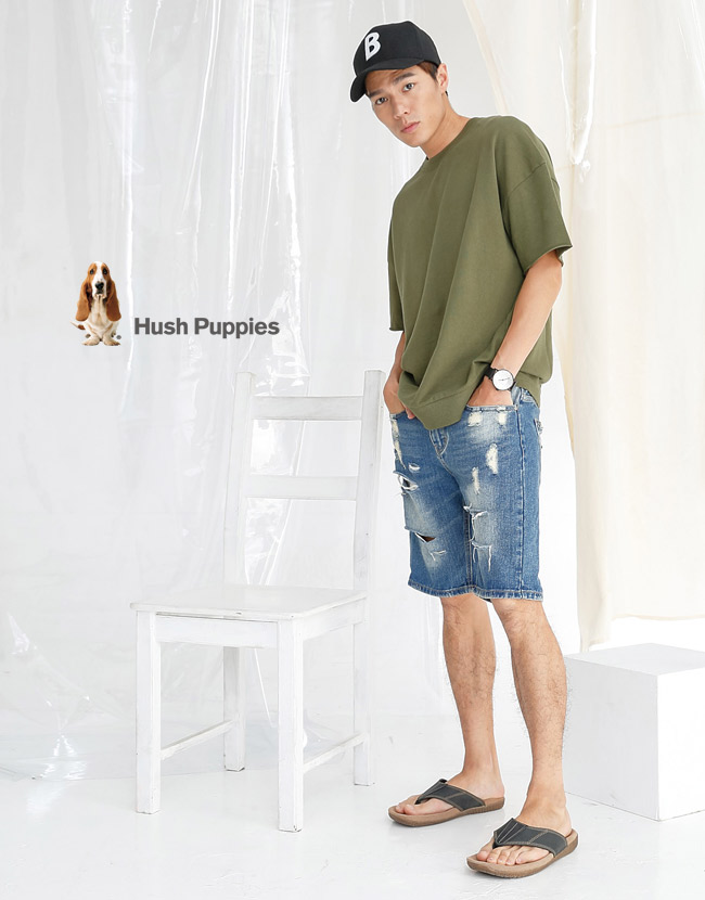 Hush Puppies MUTT 舒適夾腳拖鞋-黑色