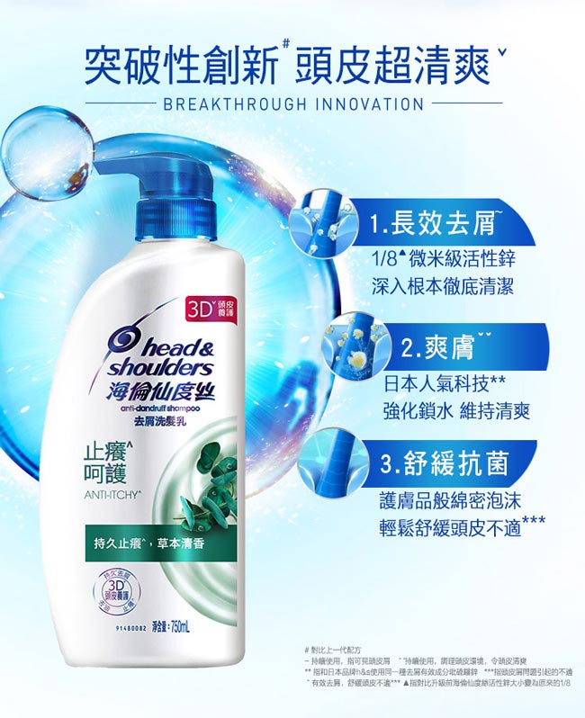 海倫仙度絲 去屑洗髮乳-止癢呵護型750ml/瓶