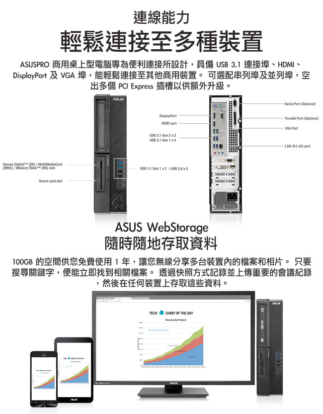 ASUS SD590 i3-7100-16G-1TB-240SSD-W10P