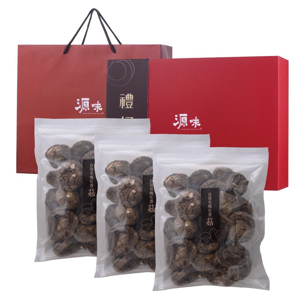 台灣源味本舖 有機乾香菇禮盒(90gx3包)