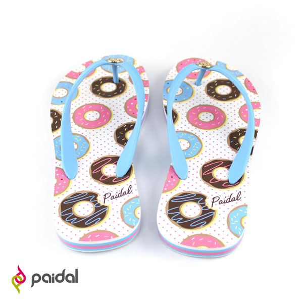 Paidal午茶時光夾心人字拖鞋-天空藍