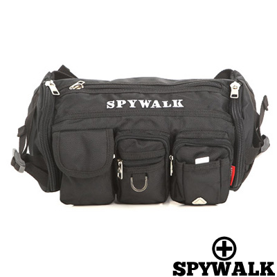 SPYWALK - 帥氣有型多功能2用斜背大腰包-白色