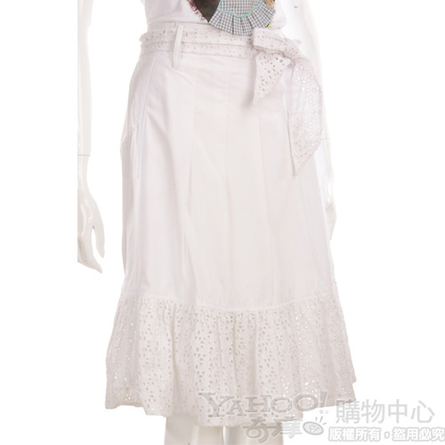 MAX MARA 白色蝴蝶結飾裙