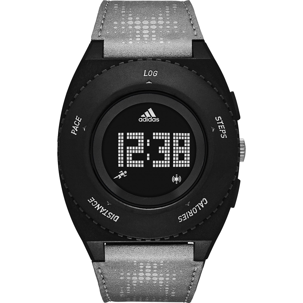 adidas Urban Runner 都會跑者系列卡路里顯示智慧路跑錶-黑x銀44mm