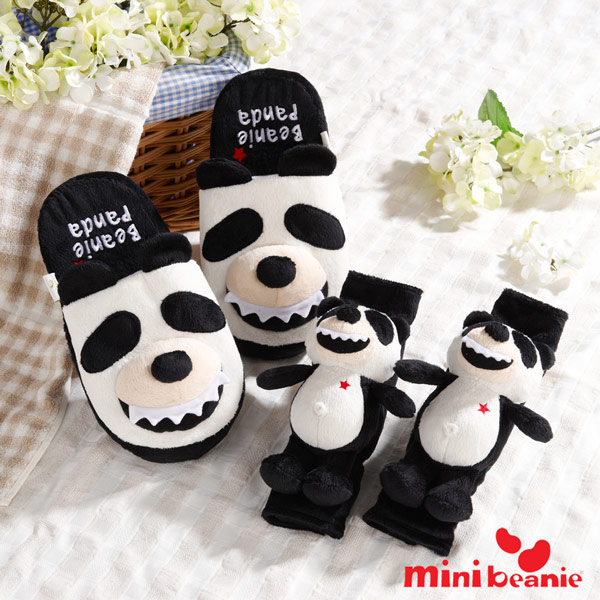 Mini Beanie-Beanie Panda 胖達毛絨室內拖鞋-Panda熊貓