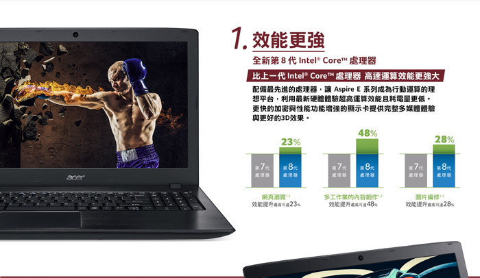 acer E5-576G-57VQ 15吋筆電(i5-8250U/MX130/128G+1T/黑