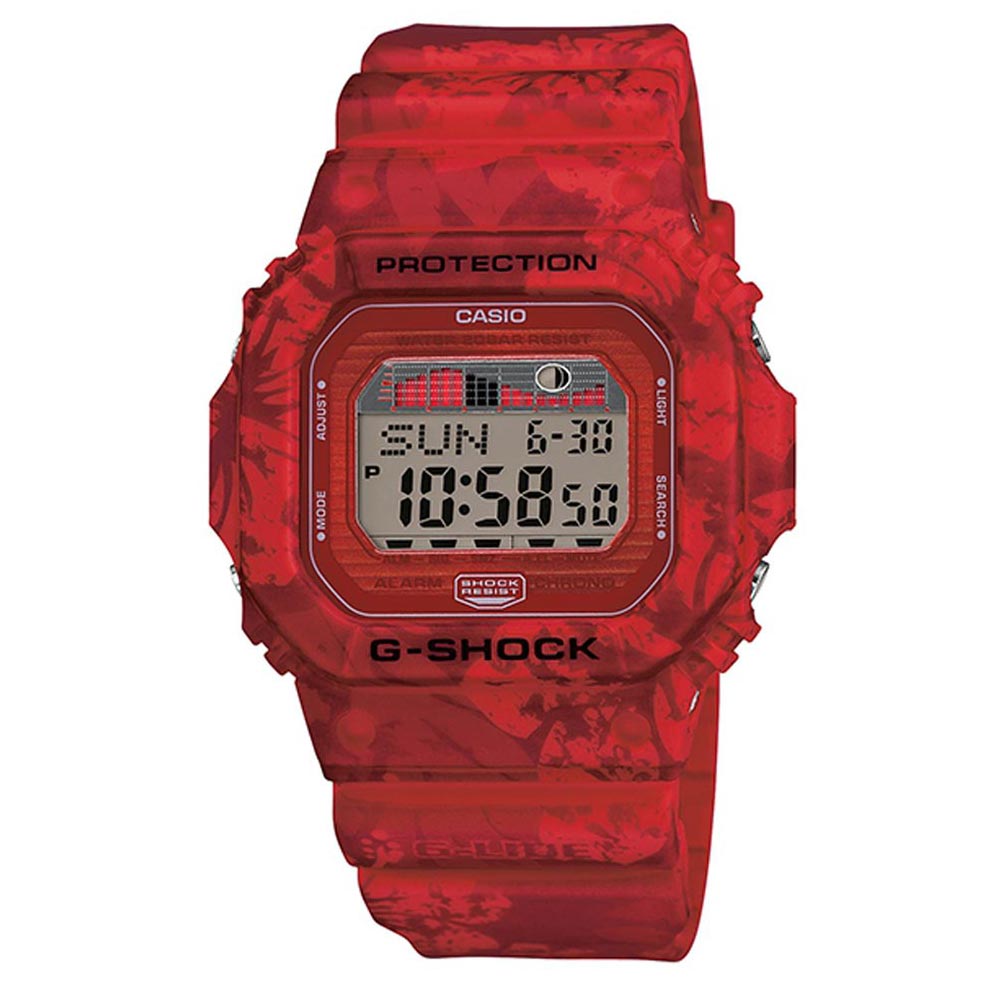 G-SHOCK極限夏日新浪潮運動好手扶桑花衝浪錶(GLX-5600F-4)-熱血紅/43.2mm