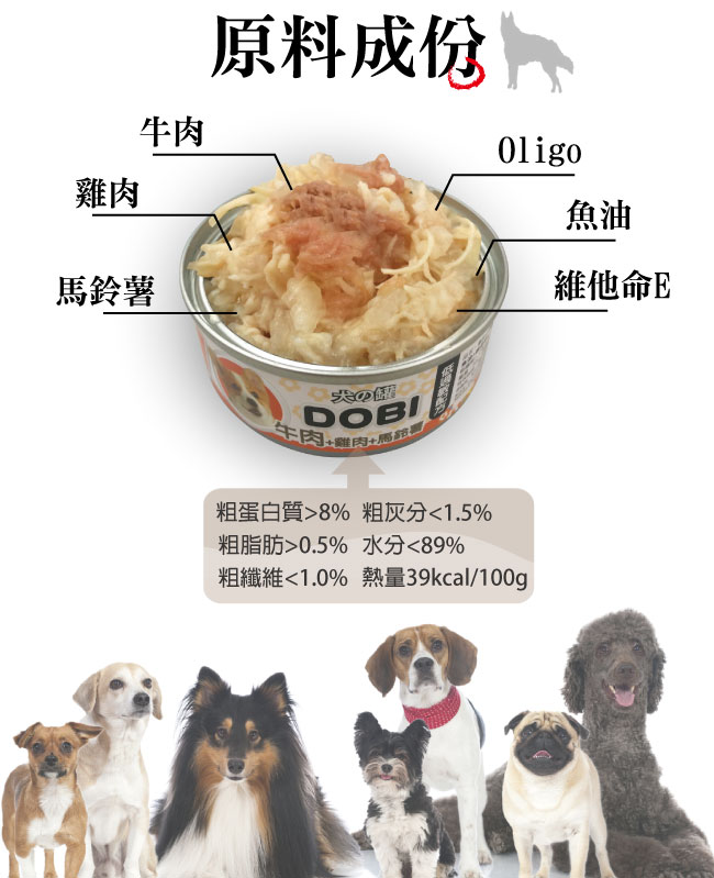 摩多比-DOBI多比小狗罐-牛肉＋雞肉+馬鈴薯