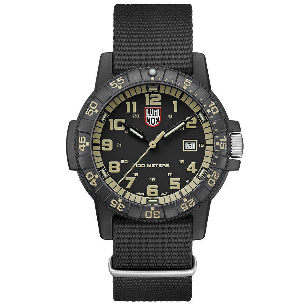 LUMINOX 雷明時SEA TURTLE 0320海龜系列腕錶-黑x卡其時標/44mm