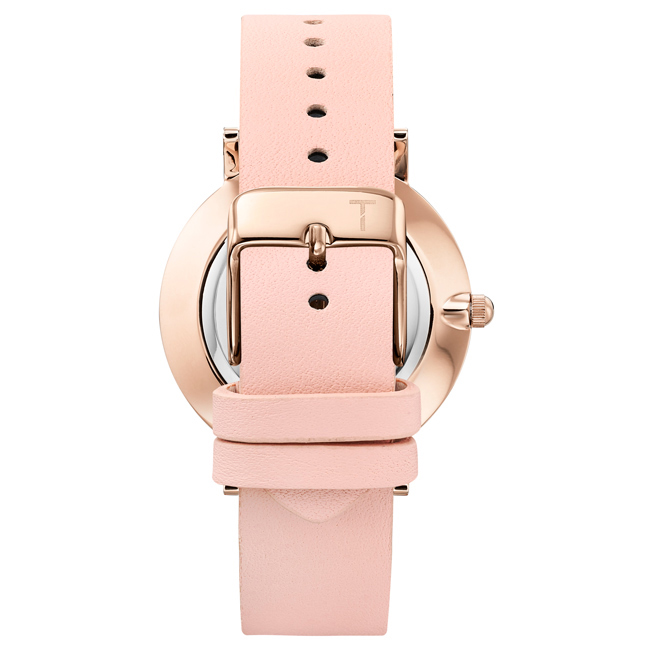 TYLOR 棉花派對時尚皮革手錶-白X粉/33mm