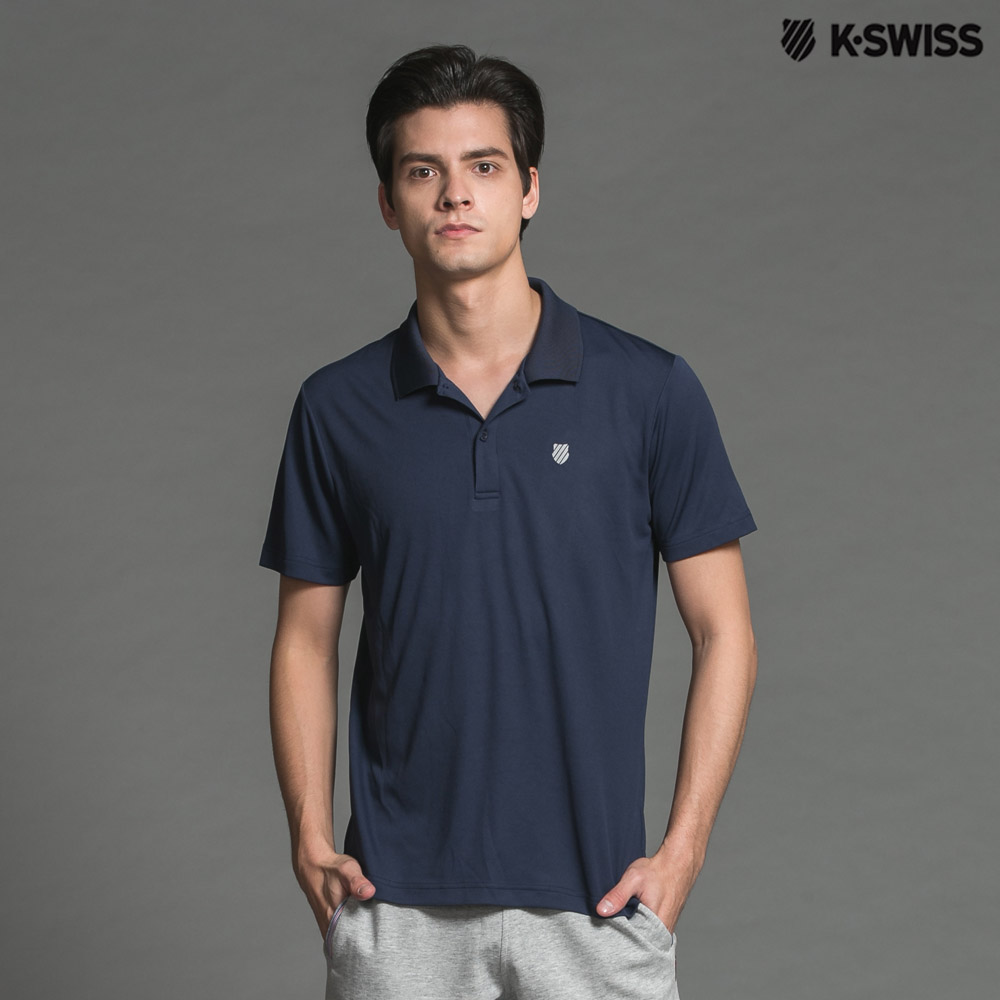 K-Swiss TW Tech Polo排汗POLO衫-男-藍