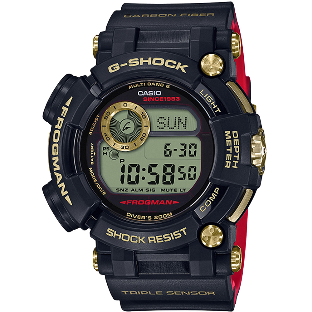 G-SHOCK 35周年二波紀念-金光榮耀蛙人電波錶(GWF-D1035B)-53.3mm | G 