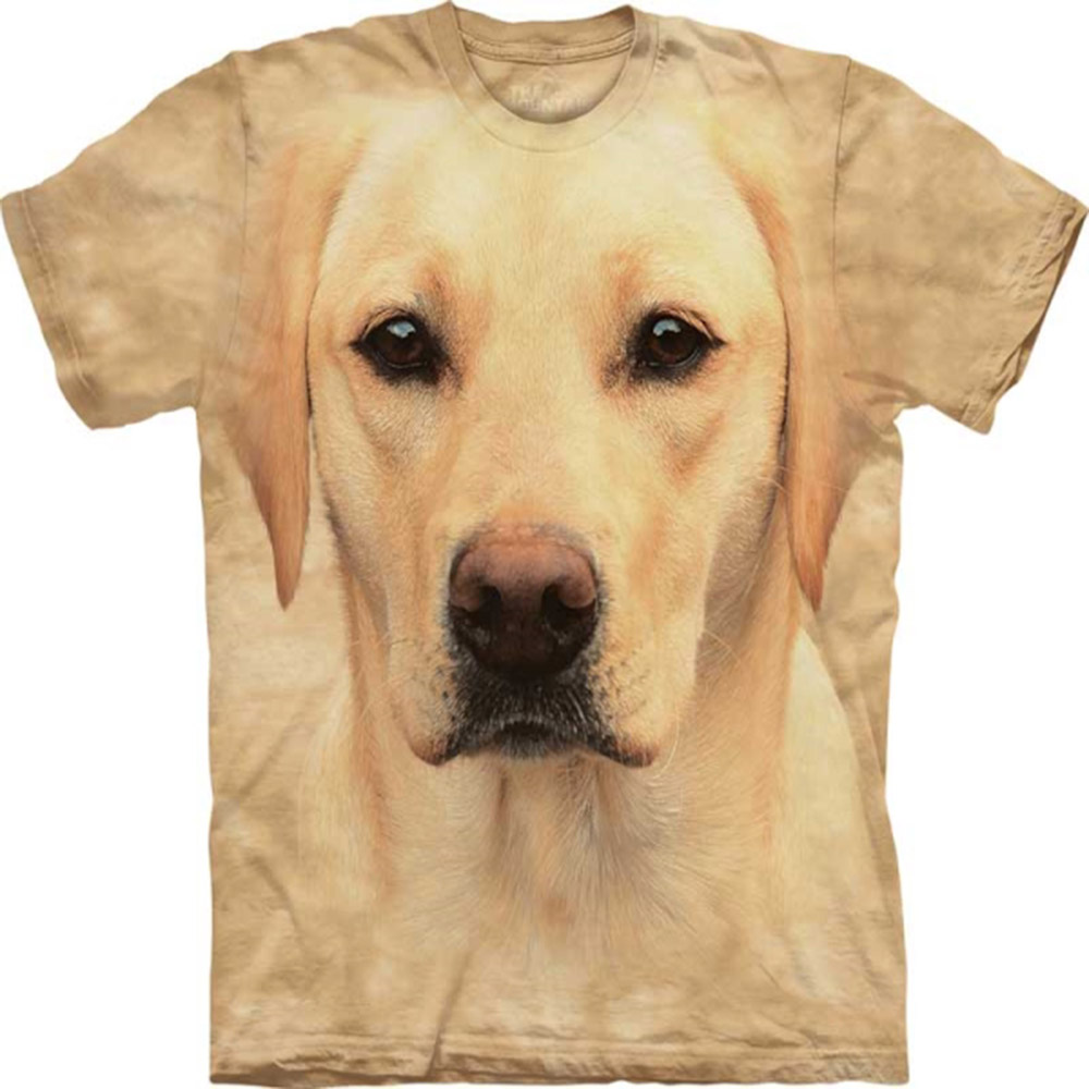 摩達客-美國The Mountain 黃拉不拉多犬臉 兒童版純棉環保短袖T恤