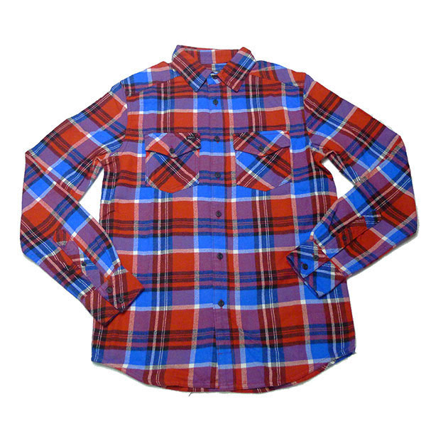 [摩達客]美國進口知名時尚休閒品牌【Fox】紅藍方格紋長袖襯衫