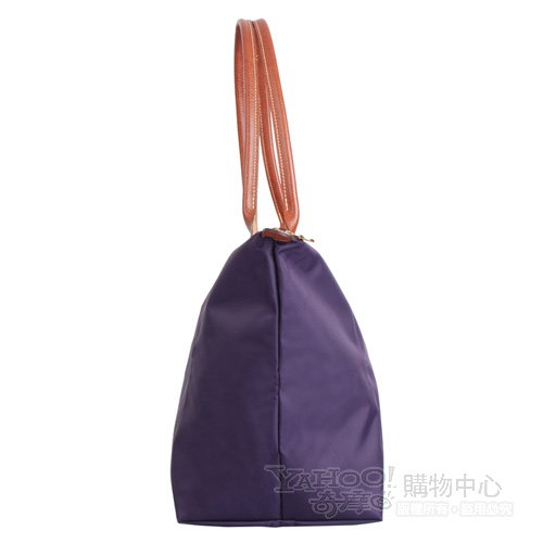 LONGCHAMP 經典Le Pliage摺疊包系列長把托特包(大/紫)