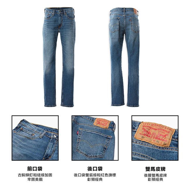 Levis 男款 514 低腰合身直筒牛仔長褲 / 彈性布料