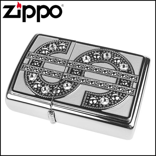 【ZIPPO】美系~超奢華！施華洛世奇水晶金錢符號打火機