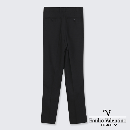 Emilio Valentino 范倫提諾精品打摺西褲-黑