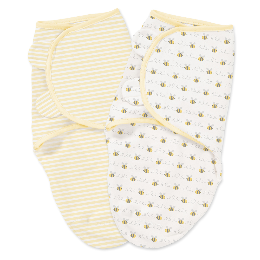 美國 Summer 嬰兒包巾, 懶人包巾純棉 S-2入 小蜜蜂條紋