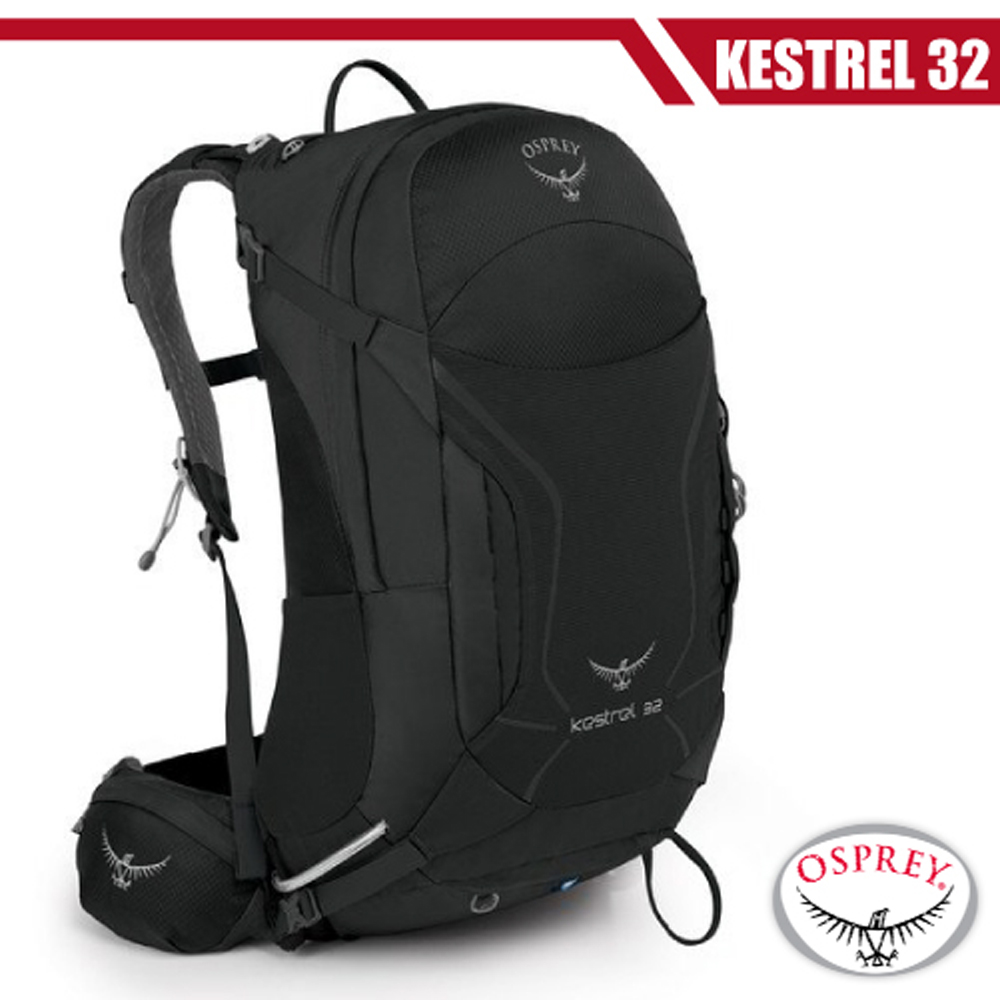 【美國 OSPREY】新款 Kestrel 32L 輕量透氣健行登山背包_蒼灰黑 R