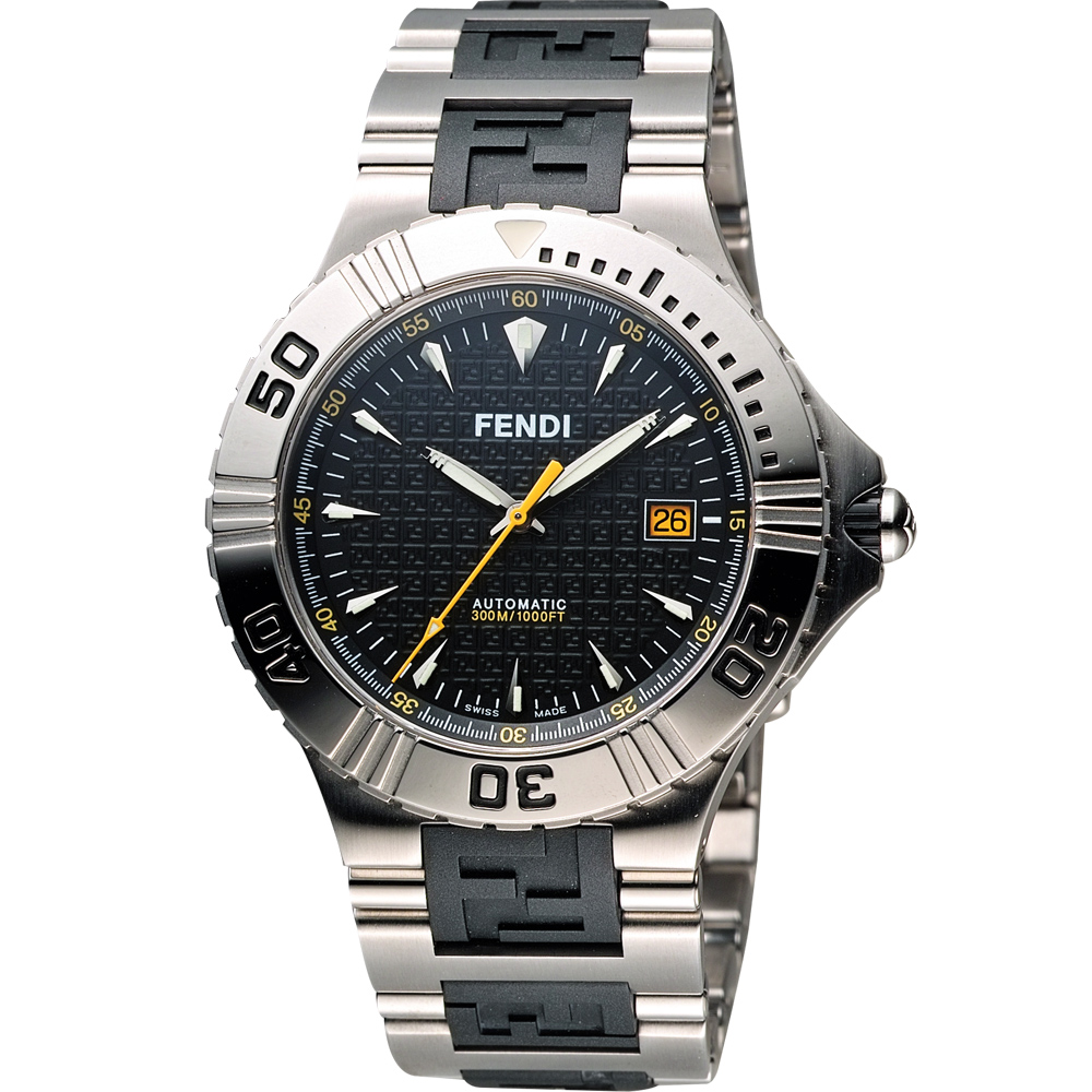 Fendi Nautical 航海家時尚機械腕錶-黑/43mm