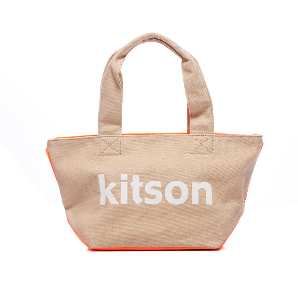 kitson 螢光帆布托特包(M)-BEIGE