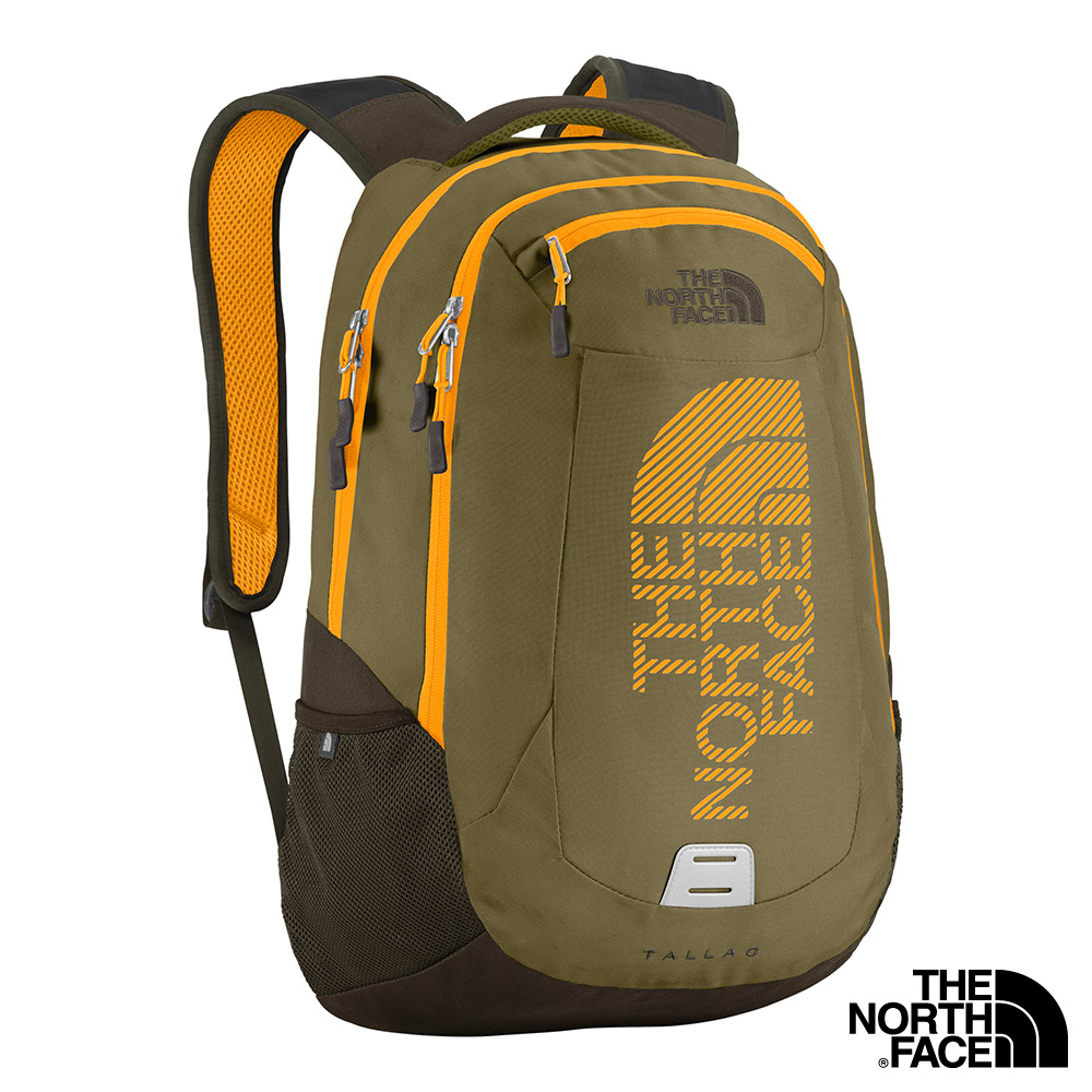 The North Face 24L 15吋電腦背包 深橄綠/菊黃圖騰