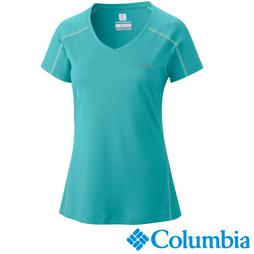 【Columbia哥倫比亞】女-酷涼快排防曬30短袖上衣-綠　UAR69140GR