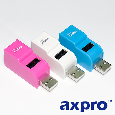 AXPRO華艦 USB2.0 mini HUB NB隨身攜帶型集線器 (AXP809)
