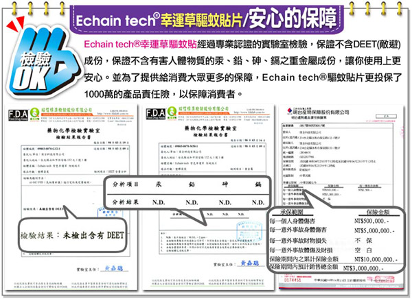 紫色幸運草 長效驅蚊/防蚊貼片 (1包/60片) -薰衣草香味 Echain Tech