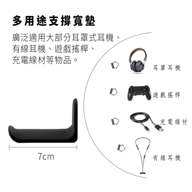 Avantree HS907多功能壁掛型矽膠金屬耳機支架