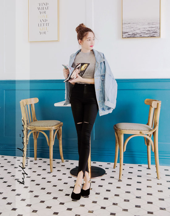 Ann’S足部優雅-珍珠金屬繞踝平底尖頭鞋-黑