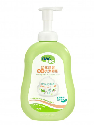 nac nac 酵素奶蔬慕斯700mlx1+補充包600mlx3+旋轉鬃毛奶瓶刷x2