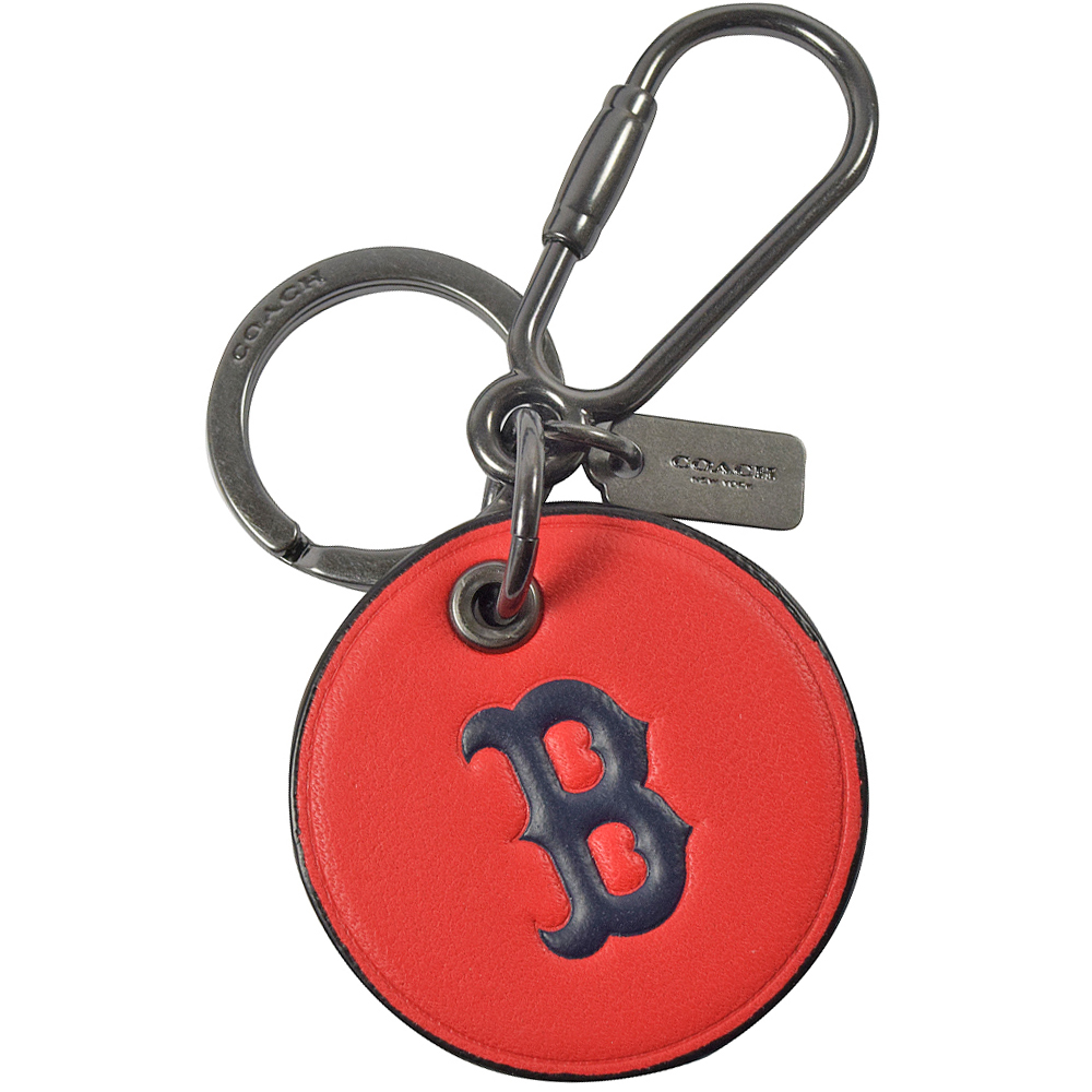 COACH MLB聯名系列波士頓紅襪隊圓形鑰匙圈