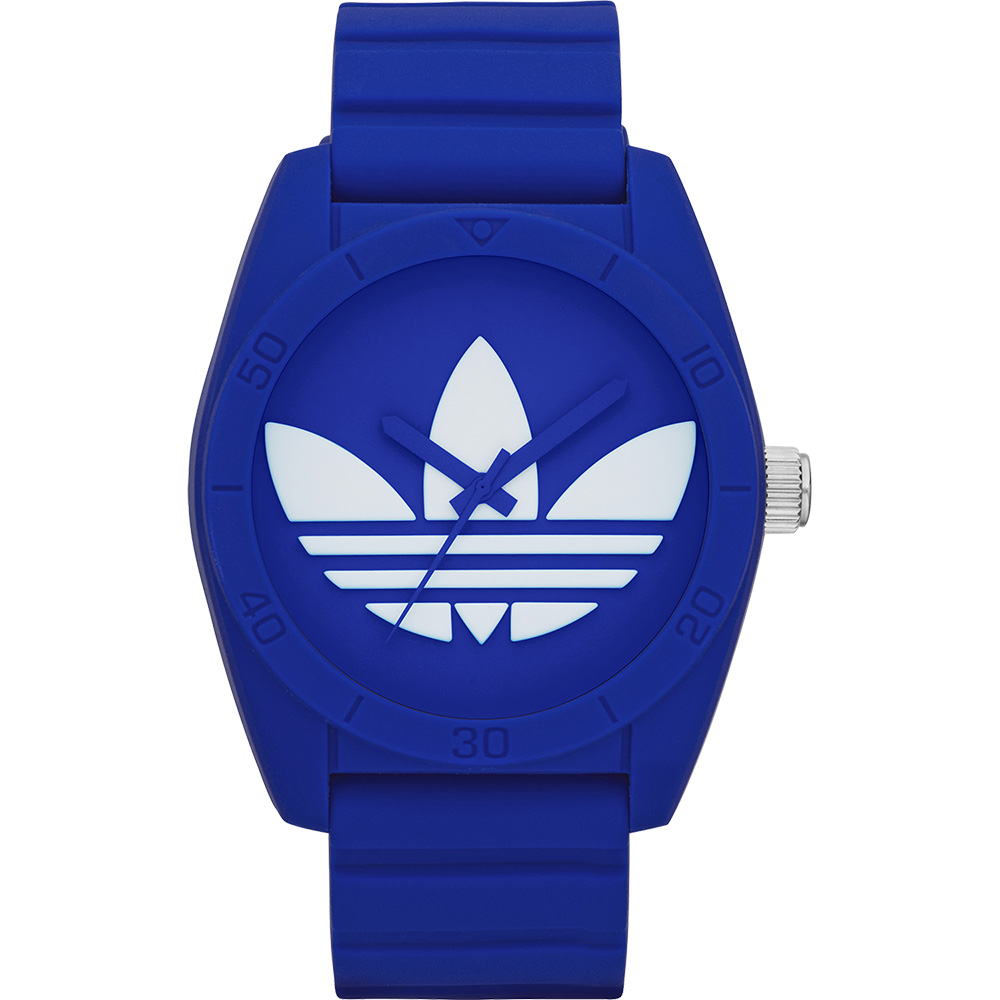 adidas 三葉草運動時尚腕錶-藍/40mm