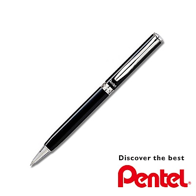 日本 PENTEL 飛龍 Sterling烤漆系列金屬鋼珠筆(黑桿/K611/2入組)