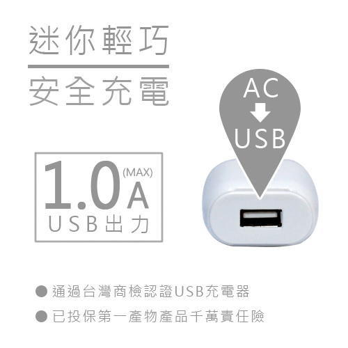 iLeco USB迷你輕巧型1A充電器(ILE-AC1U100)