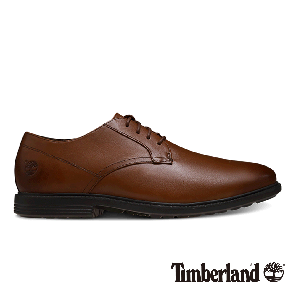 Timberland 男款咖啡色舒適避震皮革淺口鞋