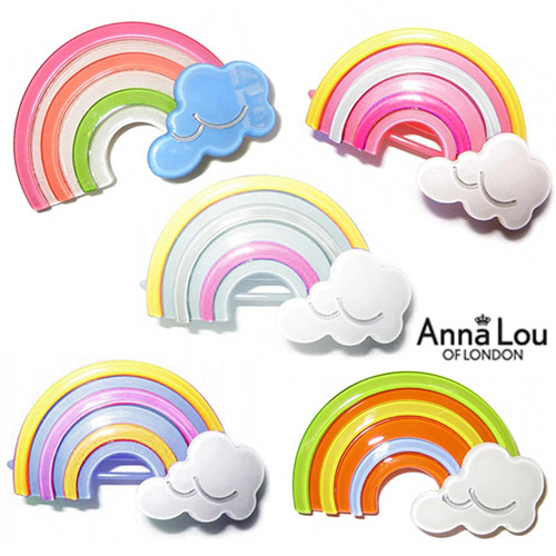 Anna Lou OF LONDON 倫敦品牌 Rainbow 立體小彩虹雲朵髮夾