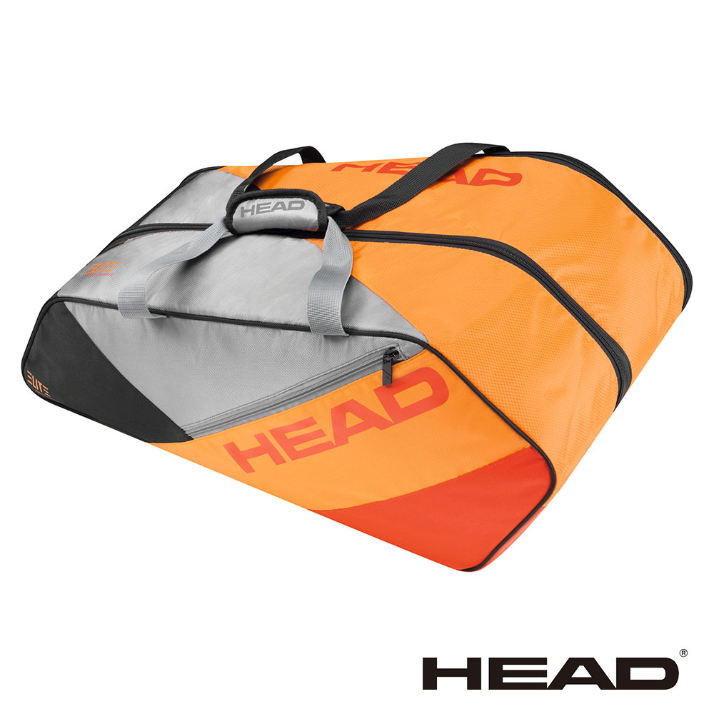 HEAD Elite Supercombi 9支裝球拍袋-煤灰橘 283377