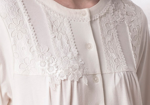 羅絲美睡衣-古典迷情浪漫長袖裙裝睡衣 (白色)