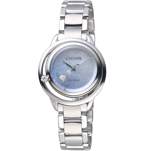CITIZEN L系列光動能星星閃耀晶鑽腕錶(EW5520-84D)-銀色/32.5mm