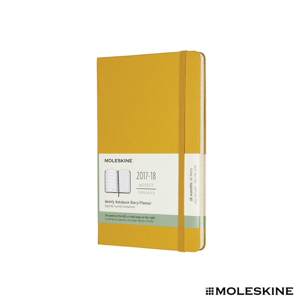 MOLESKINE 2018週記本 18M 硬殼L 黃色