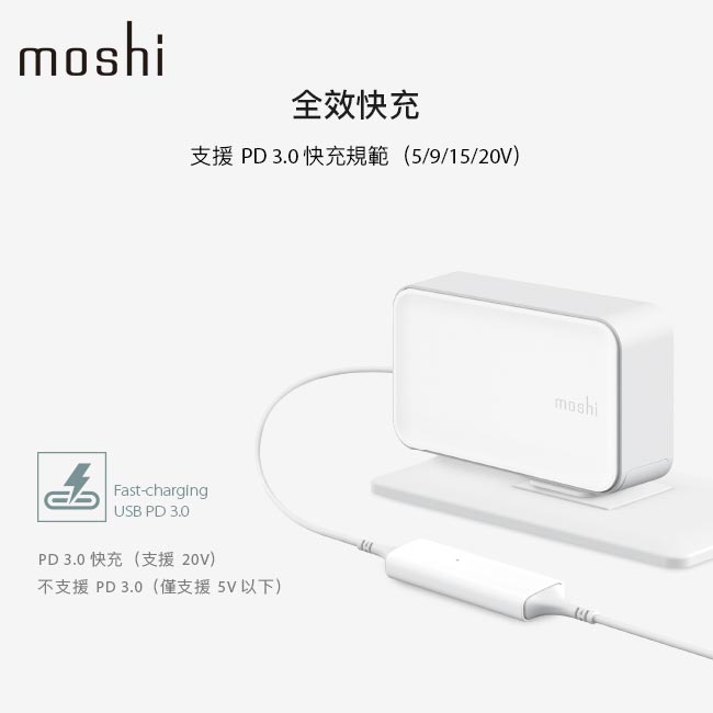 Moshi ProGeo 旅充系列 USB-C 筆電充電器 (65W)