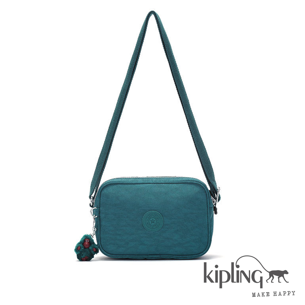 Kipling 斜背包 孔雀藍素面