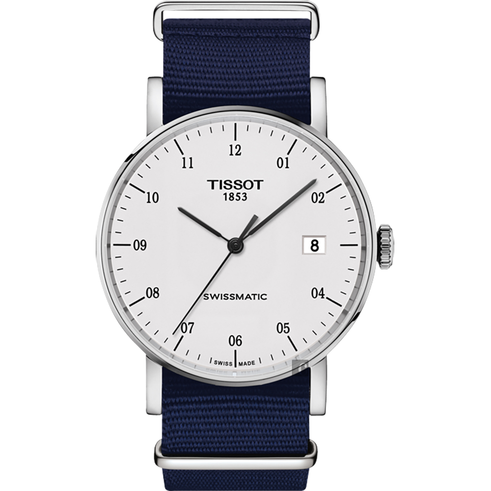 TISSOT 天梭 官方授權 Everytime 魅時系列機械錶-銀x藍/40mm