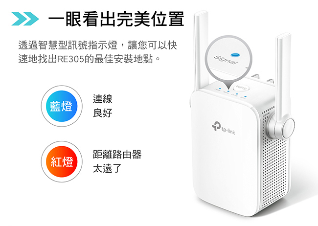 TP-Link RE305 AC1200 無線雙頻網路wifi訊號延伸器