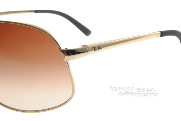 RAY BAN太陽眼鏡 經典品牌/金-漸層棕色#RB3387 00113(大版)